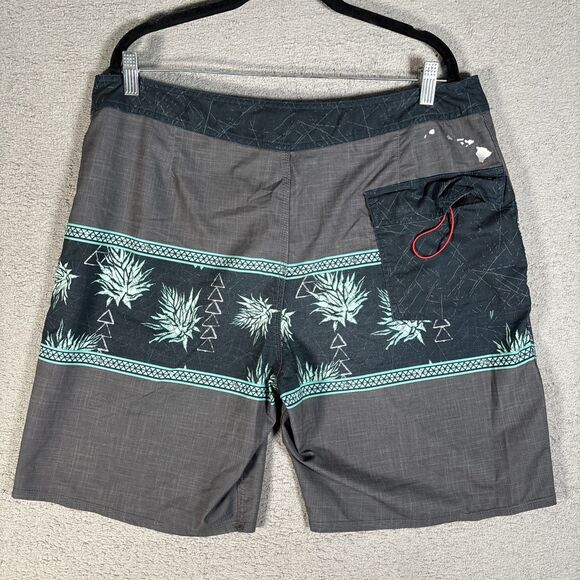 Quiksilver Highline Hawaii Boardshorts Men’s Size 38‎ Surfsilk Grey Palm Beach - Picture 7 of 11